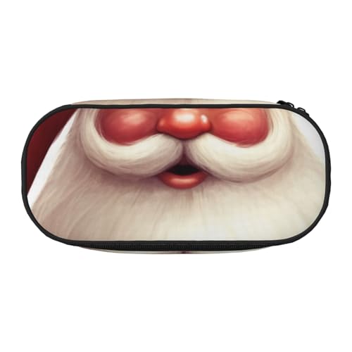 Federmäppchen mit niedlichem Eichhörnchen-Motiv, bedrucktes Oxford-Gewebe, geräumiges Design für Schule, Büro, Reisen – Mehrzweck-Schreibwaren und Make-up-Tasche, Weihnachtsmann, Einheitsgröße von DENMER