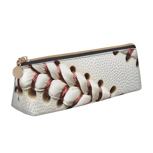 Federmäppchen mit niedlichem Hundemotiv, mit Reißverschluss, niedlicher Schreibwaren-Organizer, PVC-Leder, dreieckig, Make-up-Tasche, Stiftebeutel, Baseball-Spitze, Einheitsgröße, Schulranzen von DENMER