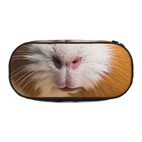 Federmäppchen mit niedlichem Meerschweinchen mit Hut, bedrucktes Oxford-Gewebe, geräumiges Design für Schule, Büro, Reisen, Mehrzweck-Schreibwaren und Make-up-Tasche, Süßes Meerschweinchen von DENMER