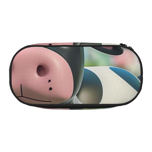 Federmäppchen mit niedlichem Pinguin-Tiermuster, bedrucktes Oxford-Gewebe, geräumiges Design für Schule, Büro, Reisen – Mehrzweck-Schreibwaren und Make-up-Tasche, Süße Kuh, Einheitsgröße, Schulranzen von DENMER