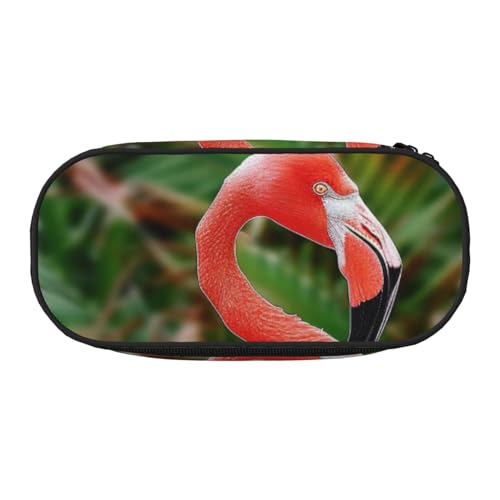 Federmäppchen mit niedlichem Pinguin-Tiermuster, bedrucktes Oxford-Gewebe, geräumiges Design für Schule, Büro, Reisen – Mehrzweck-Schreibwaren und Make-up-Tasche, Süßer Flamingo, Einheitsgröße von DENMER