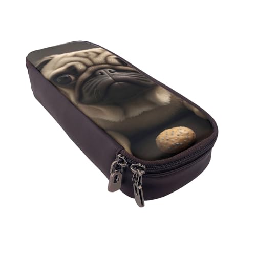 Federmäppchen mit tropischem Strandpalmen-Motiv, bedrucktes Leder, multifunktionaler Organizer für Schule, Büro und Reisen, Pretty Mops, Einheitsgröße, Schulranzen von DENMER