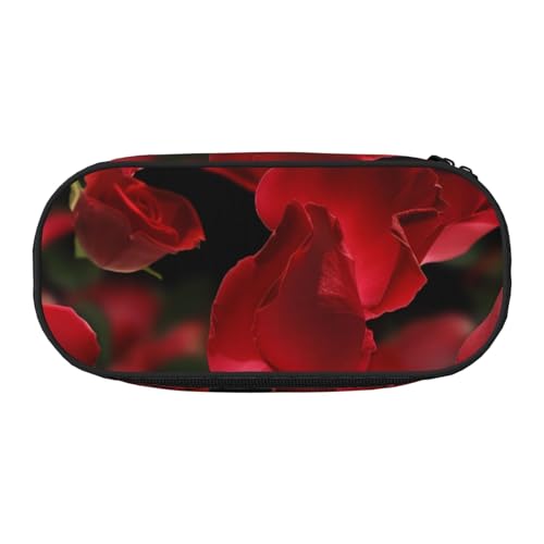 Flying Dove Federmäppchen aus Oxford-Stoff, mit geräumigem Design für Schule, Büro, Reisen – Mehrzweck-Schreibwaren und Make-up-Tasche, Schwimmende rote Rosenblätter, Einheitsgröße, Schulranzen von DENMER