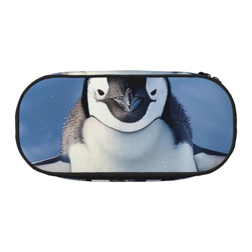 Flying Dove Federmäppchen aus Oxford-Stoff, mit geräumigem Design für Schule, Büro, Reisen – Mehrzweck-Schreibwaren und Make-up-Tasche, Süßer Pinguin, Einheitsgröße, Schulranzen von DENMER