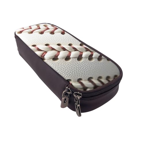 Niedliches Meerschweinchen mit Hut bedrucktes Leder-Flip-Federmäppchen – multifunktionaler Organizer für Schule, Büro und Reisen, Baseball-Spitze, Einheitsgröße, Schulranzen von DENMER