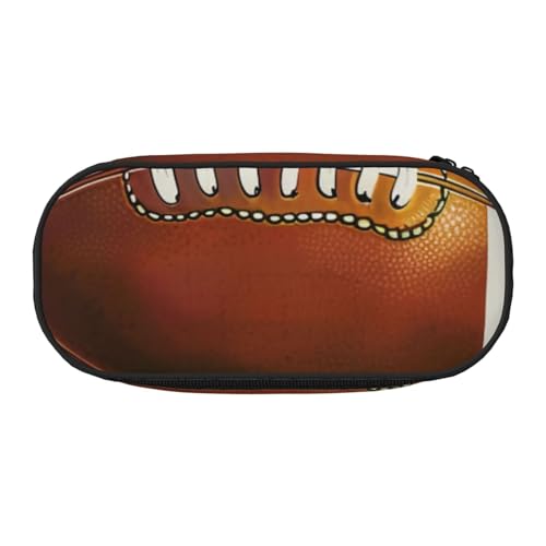 Schönes Federmäppchen mit Glitzerdruck, Oxford-Stoff, geräumiges Design für Schule, Büro, Reisen, Mehrzweck-Schreibwaren und Make-up-Tasche, American Football Field and Ball, Einheitsgröße von DENMER