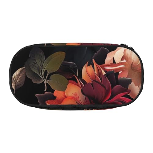 Schönes Federmäppchen mit Glitzerdruck, Oxford-Stoff, geräumiges Design für Schule, Büro, Reisen, Mehrzweck-Schreibwaren und Make-up-Tasche, Schönes Blumenmuster, Einheitsgröße, Schulranzen von DENMER