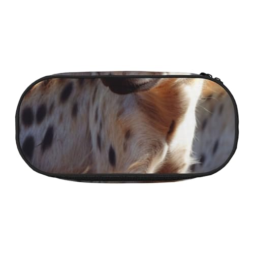 Schönes Federmäppchen mit Glitzerdruck, Oxford-Stoff, geräumiges Design für Schule, Büro, Reisen, Mehrzweck-Schreibwaren und Make-up-Tasche, Tierhyäne, Einheitsgröße, Schulranzen von DENMER