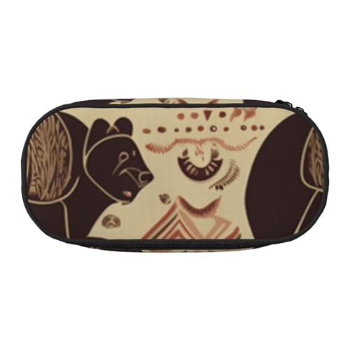 Schönes Federmäppchen mit Glitzerdruck, Oxford-Stoff, geräumiges Design für Schule, Büro, Reisen, Mehrzweck-Schreibwaren und Make-up-Tasche, bär, Einheitsgröße, Schulranzen von DENMER