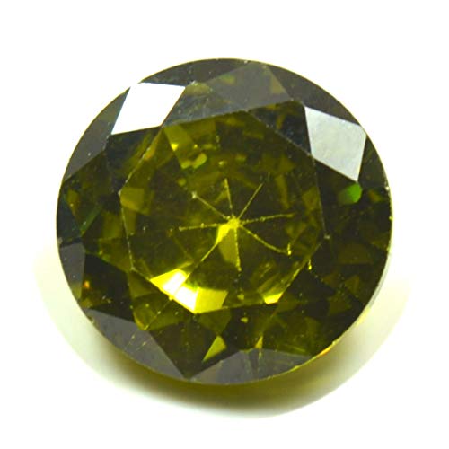 3,25 Ratti grüner kubischer Zirkon, natürlicher zertifizierter Diamantschliff, loser Edelstein für Damen und Herren, S-B0C6XW6L-1D von DENMOUS
