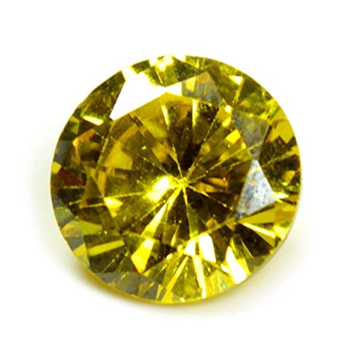 8,50 Karat gelber kubischer Zirkon, runde Form, zertifizierter Aaa+ Rashi Ratna-Edelstein für Herren und Damen, S-B0BCYCCM-1D von DENMOUS