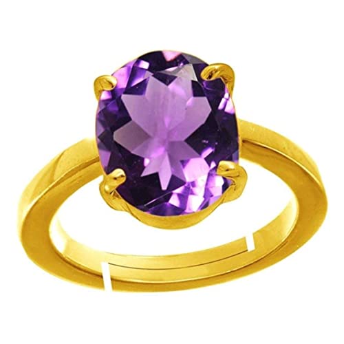 9,25 Ratti 8,45 Karat Amethyst Katela Original zertifizierter violetter natürlicher Jamuniya-Stein astrologischer Geburtsstein, verstellbarer Ring - B0BSNPB8GG von DENMOUS