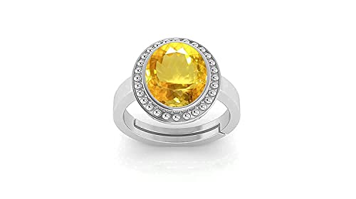 DENMOUS 5,25 Ratti 4,50 Ratti Citrin Ring Sunela zertifiziert Natürlicher Original Ovalschliff Edelstein Citrin überzogen Einstellbare Ringgröße 16-47 |2445|-B0C7QXTC-DNM von DENMOUS