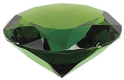 DENMOUS 9,50 Karat Diamantform A1 grüne Farbe Kristallglas Papierbeschwerer mit klarer Oberfläche - B0C7N3M5-DNM von DENMOUS