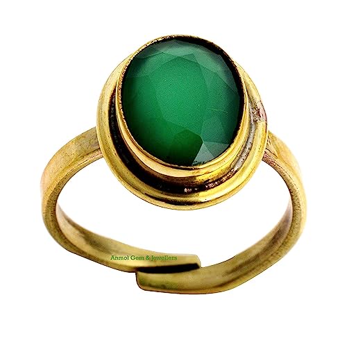 DENMOUS Anmol Gem 4,25 Ratti A++ Natürlicher Onyx Original Edelstein (Onyx Panna) Laborzertifizierter verstellbarer Ring B0C94JZZGG von DENMOUS
