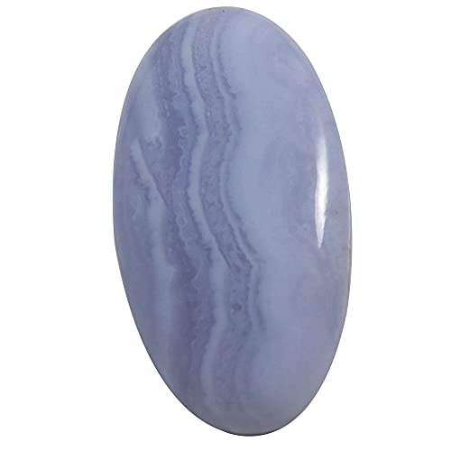 DENMOUS Blauer Achat, ovaler Cabochon, natürlicher loser Edelstein, 29,95 Karat, Qc63-B09C6CVM-DNM von DENMOUS