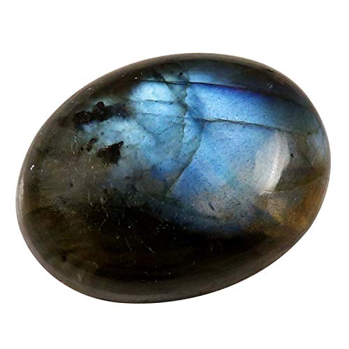 DENMOUS Labradorit blau blinkender natürlicher Edelstein, oval, loser Cabochon, 26,55 Karat, Ju63-B07XP8JQGG von DENMOUS