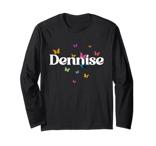 Dennise - Schöner Mädchen Name mit bunten Schmetterlingen Langarmshirt Dennise - Schöner Mädchen Name mit bunten Schmetterlingen Langarmshirt von DENNISE Tochter Enkel Geburtstag Geschenkideen