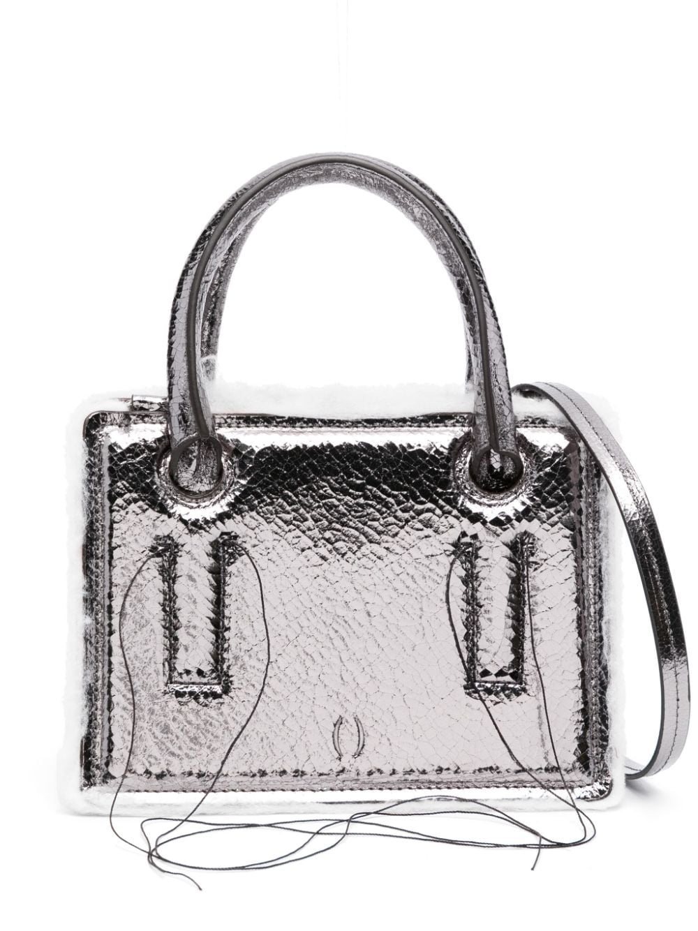 DENTRO Mini-Tasche aus Leder - Silber von DENTRO