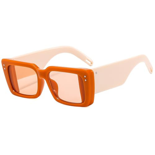DENUVI Bonbonfarbene Sonnenbrillen für Damen und Herren, großer Rahmen, UV400 für Outdoor-Sport, Laufen und Reisen, Orange von DENUVI