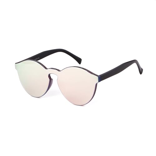 DENUVI Candy Color Sonnenbrille Runde Randlose Damen Transparent Für Outdoor-Sportarten Laufen Und Reiten,C11 von DENUVI