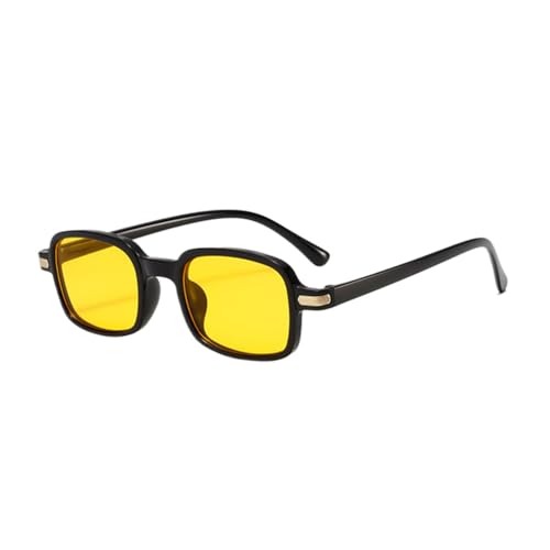 DENUVI Sonnenbrille Damen Nieten Fahren UV400 für Outdoor-Sportarten Laufen und Reiten,Schwarz Gelb von DENUVI