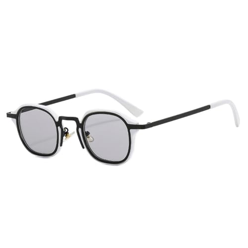 DENUVI Sonnenbrille Herren Damen Punk Männlich Fahren UV400 für Outdoor-Sport Laufen und Reisen,Weiß Hellgrau DENUVI Sonnenbrille Herren Damen Punk Männlich Fahren UV400 für Outdoor-Sport Laufen und Reisen,Weiß Hellgrau von DENUVI