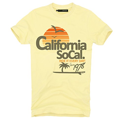 DEPARTED Herren T-Shirt mit Print/Aufdruck 2953-040 - New fit Größe L, gelb von DEPARTED