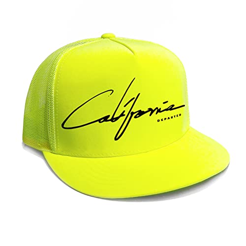 DEPARTED Herren Mesh Trucker Hat mit Print/Motiv - Snapback Cap - No. 289, neon Yellow von DEPARTED