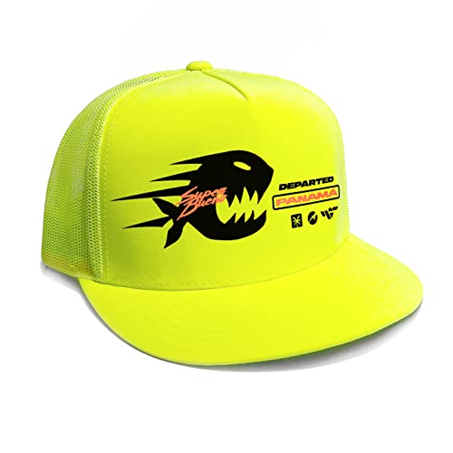 DEPARTED Herren Mesh Trucker Hat mit Print/Motiv - Snapback Cap - No. 346, neon Yellow von DEPARTED