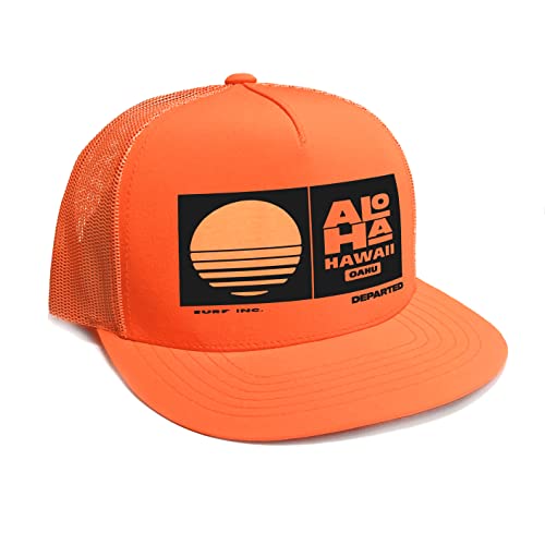 DEPARTED Herren Mesh Trucker Hat mit Print/Motiv - Snapback Cap - No. 371, neon orange von DEPARTED