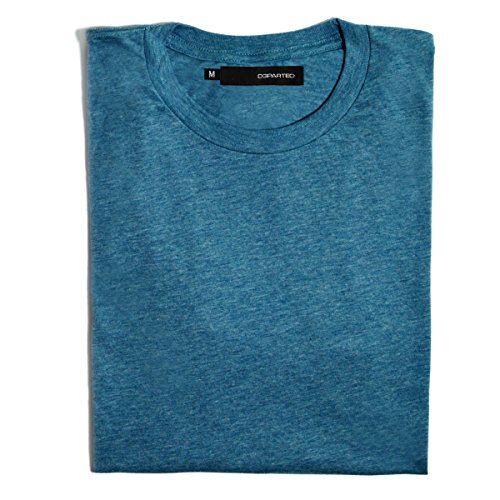 DEPARTED Herren T-Shirt Blank Größe L, Pacific Breeze Teal Melange von DEPARTED