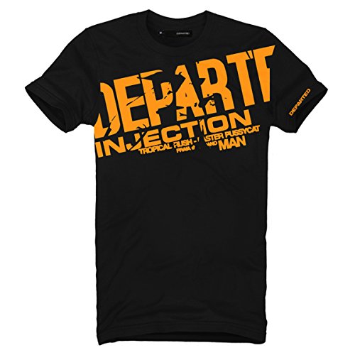 DEPARTED Herren T-Shirt mit Print/Aufdruck 2633-010 - New fit Größe XL, Black (NEON) von DEPARTED