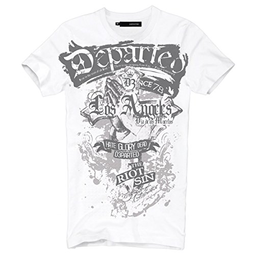 DEPARTED Herren T-Shirt mit Print/Aufdruck 3109-020 - New fit Größe M, White von DEPARTED