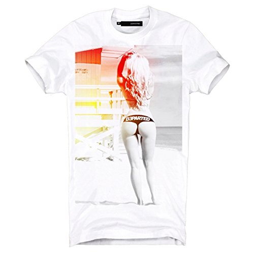 DEPARTED Herren T-Shirt mit Print/Aufdruck 3255-020 - New fit Größe S, White von DEPARTED