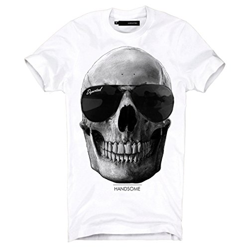 DEPARTED Herren T-Shirt mit Print/Aufdruck 3325-020 - New fit Größe M, White von DEPARTED