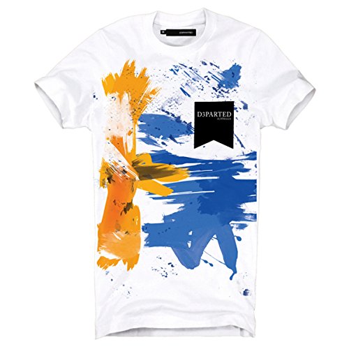 DEPARTED Herren T-Shirt mit Print/Aufdruck 3379-020 - New fit Größe L, White von DEPARTED