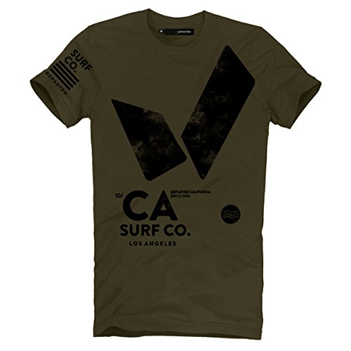 DEPARTED Herren T-Shirt mit Print/Aufdruck 3694-130 - New fit Größe M, Army Green von DEPARTED