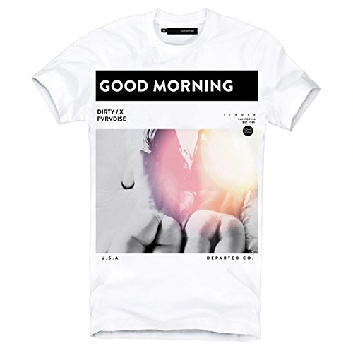 DEPARTED Herren T-Shirt mit Print/Aufdruck 3742-020 - New fit Größe S, White von DEPARTED