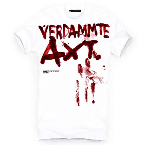 DEPARTED Herren T-Shirt mit Print/Aufdruck 3753-020 - New fit Größe L, White von DEPARTED