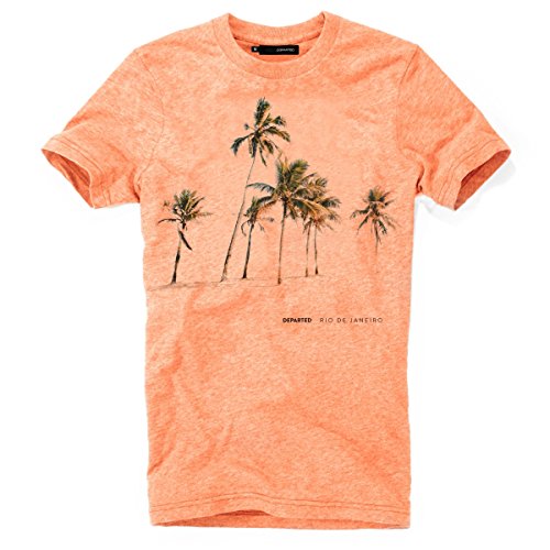 DEPARTED Herren T-Shirt mit Print/Motiv 3827-230 - New fit Größe M, Sunset orange Triblend von DEPARTED