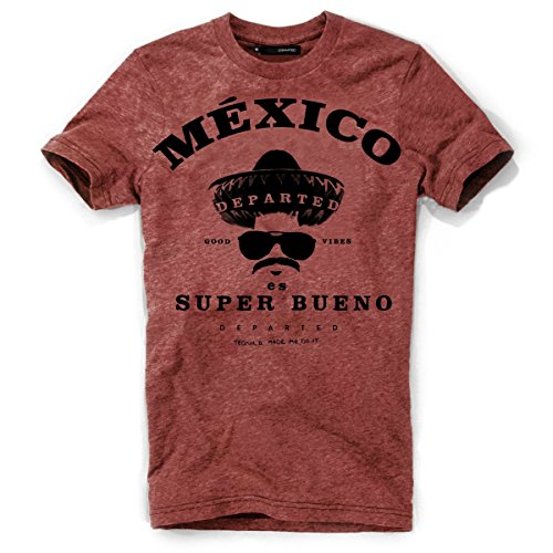 DEPARTED Herren T-Shirt mit Print/Motiv 3929-150 - New fit Größe L, Dusk Canyon red von DEPARTED