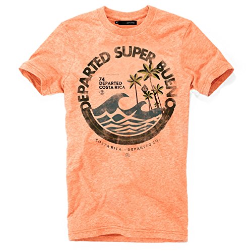 DEPARTED Herren T-Shirt mit Print/Motiv 4051-230 - New fit Größe M, Sunset orange Triblend von DEPARTED