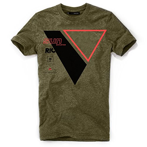 DEPARTED Herren T-Shirt mit Print/Motiv 4063-130 - New fit Größe L, Olive Grove Melange von DEPARTED