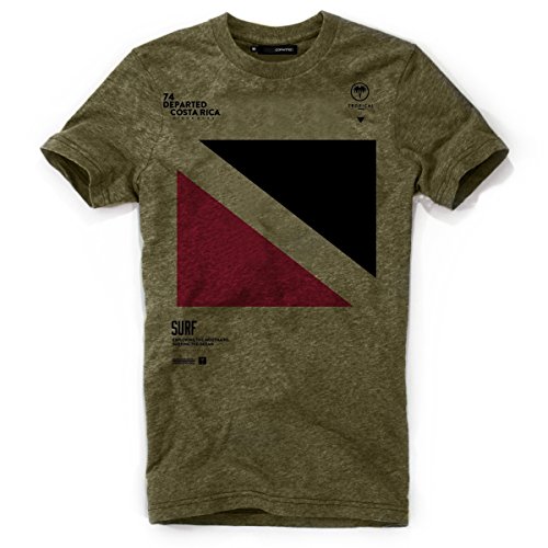 DEPARTED Herren T-Shirt mit Print/Motiv 4079-130 - New fit Größe L, Olive Grove Melange von DEPARTED