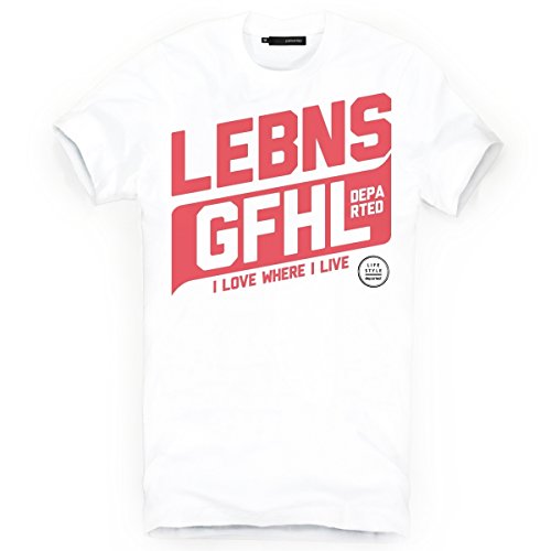 DEPARTED Herren T-Shirt mit Print/Motiv 4083-020 - New fit Größe L, White von DEPARTED