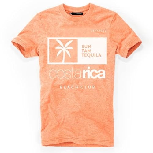 DEPARTED Herren T-Shirt mit Print/Motiv 4152-230 - New fit Größe L, Sunset orange Triblend von DEPARTED