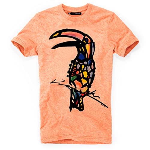 DEPARTED Herren T-Shirt mit Print/Motiv 4265 - New fit Größe M, Sunset Orange Triblend von DEPARTED