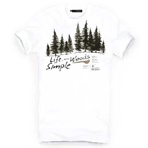 DEPARTED Herren T-Shirt mit Print/Motiv 4313 - New fit Größe L, White von DEPARTED