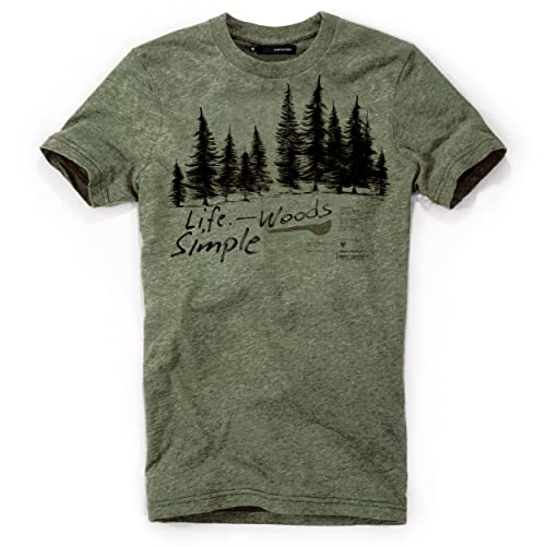 DEPARTED Herren T-Shirt mit Print/Motiv 4315 - New fit Größe L, Deep Pine Green Melange von DEPARTED